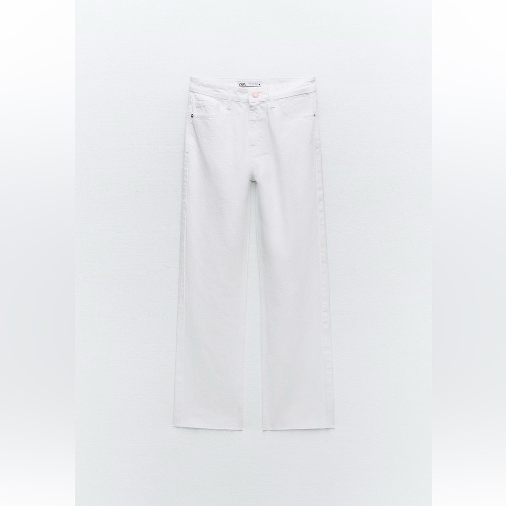 Zara Women's Z1975 Straight Leg White Jeans